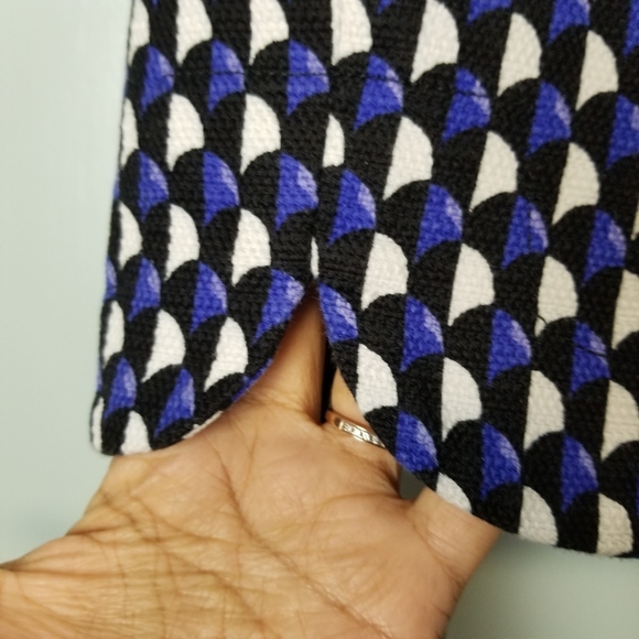 J.Crew blue printed mini lined skirt size 10  *G1 - Picture 2 of 5